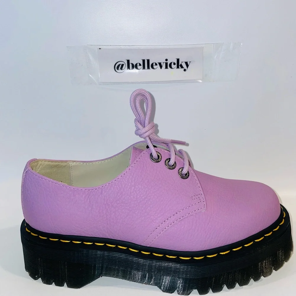 🆕Dr Martens unisex adult 1461 Quad Ii Platform Leather Light Lilac Size 7/8 - Picture 12 of 13